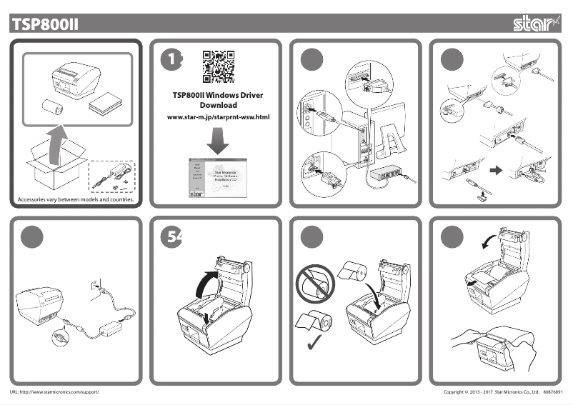 Página 1 del manual Guía de instalación Star Micronics TSP800II