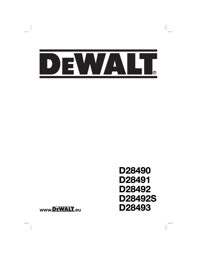 Page 1 de la notice Manuel utilisateur DeWalt D28490