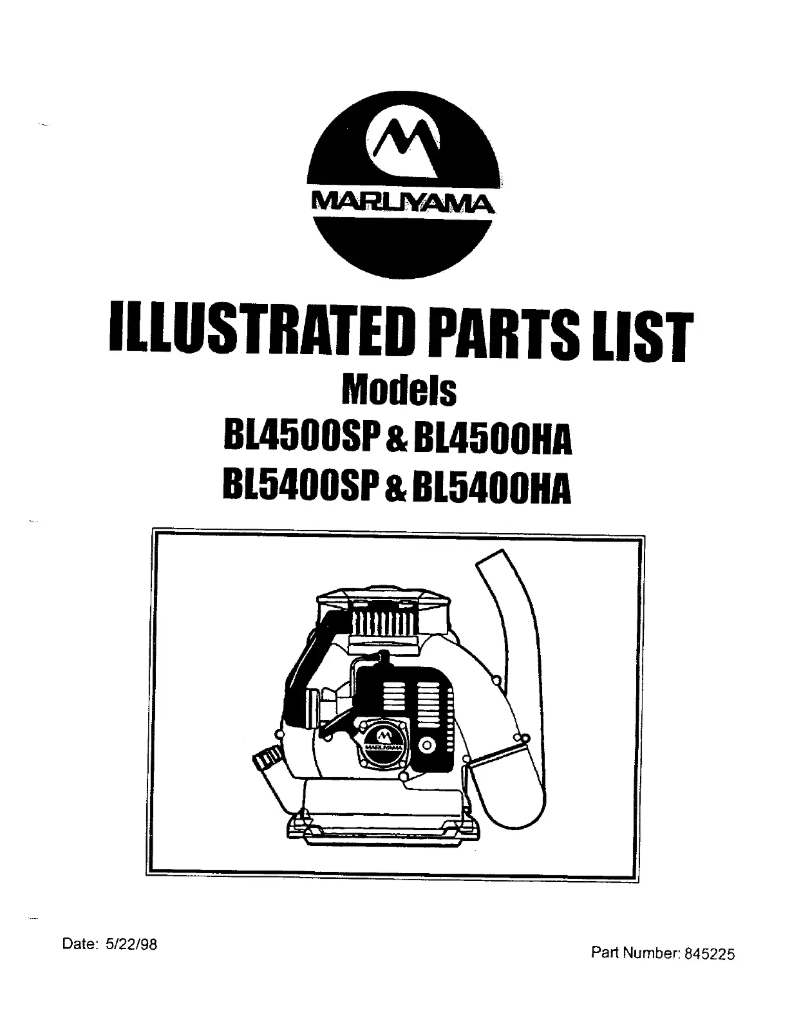 Page 1 de la notice Manuel utilisateur Maruyama BL5400SP