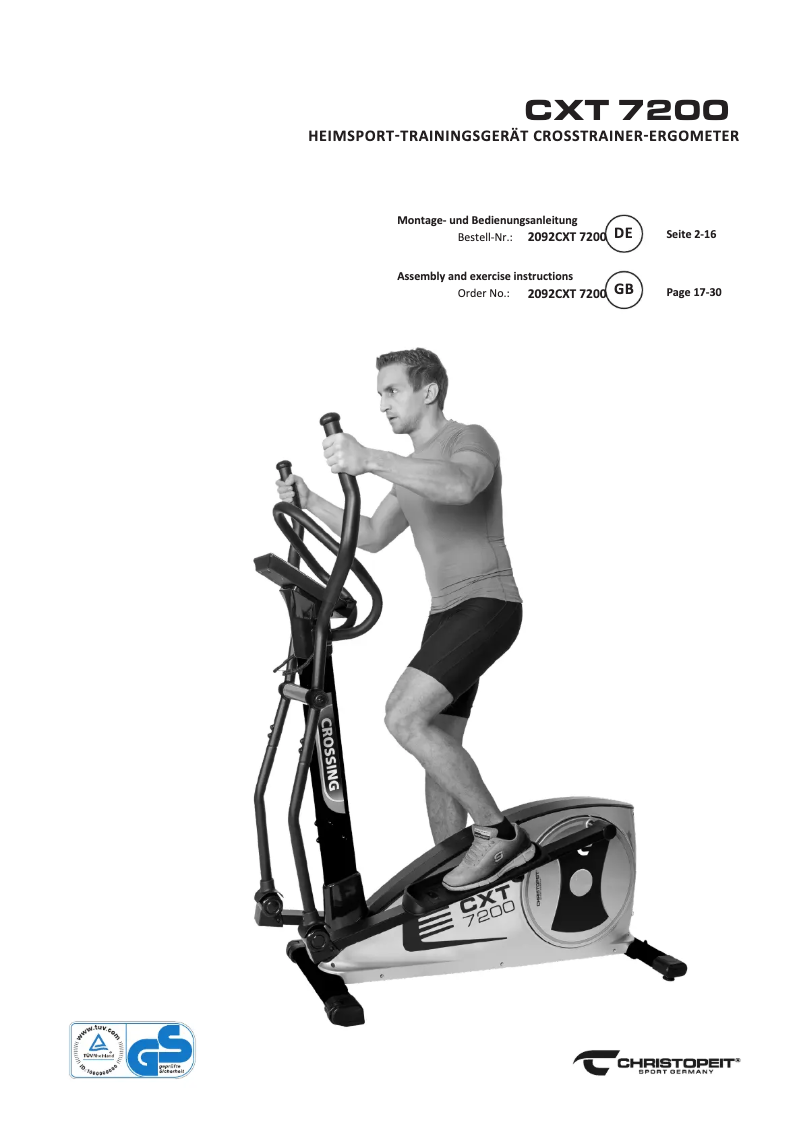 Page n°1 - Manuel utilisateur Christopeit CXT 7200