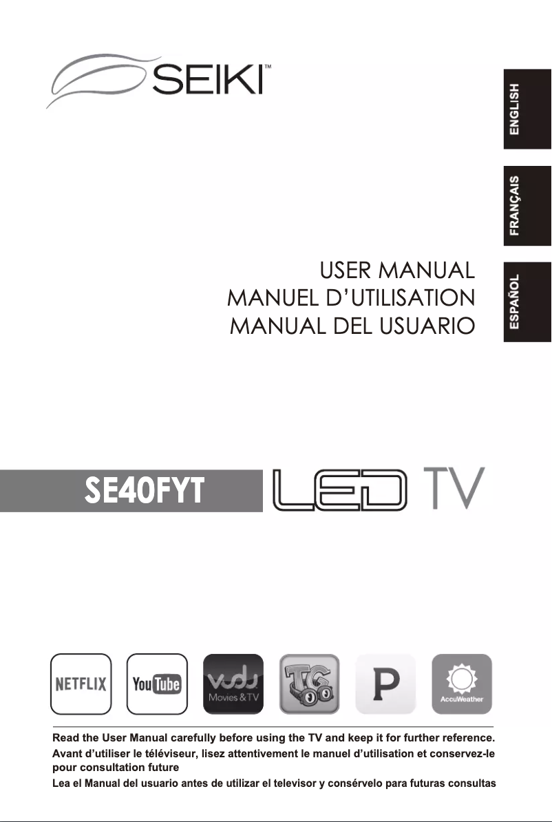 Página 1 del manual Manual de usuario Seiki SE40FYT