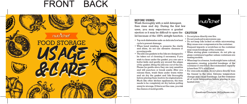 Page 1 of the manual User Manual Nutrichef NCGLGY