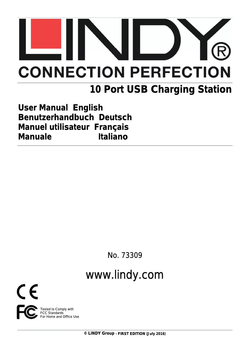 Page 1 de la notice Manuel utilisateur Lindy 73309