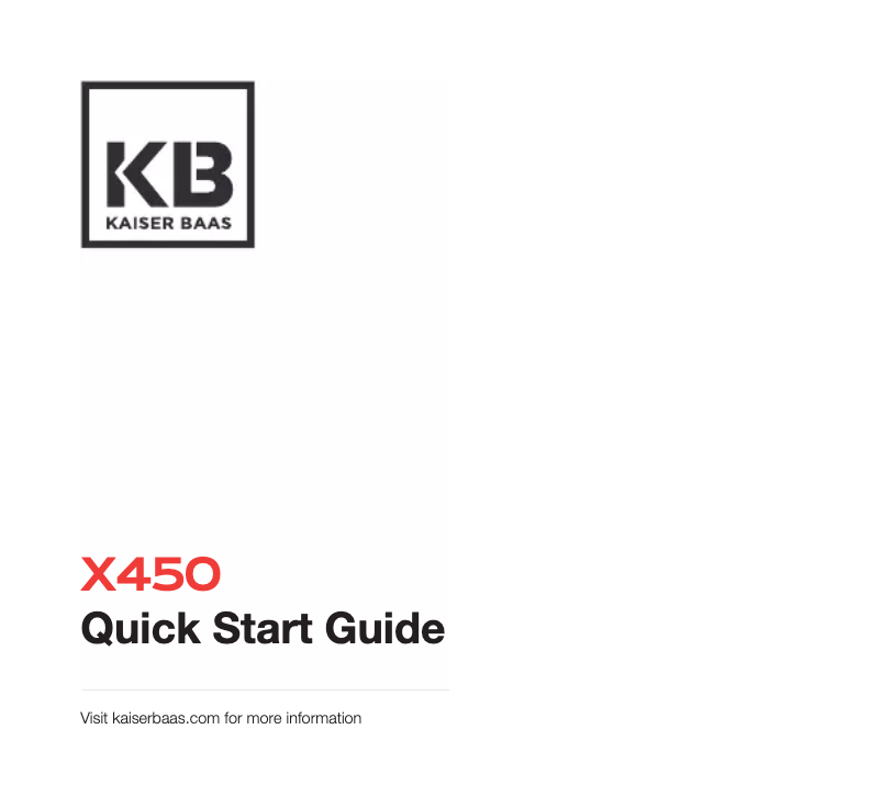 Image de la première page du manuel de l'appareil X450