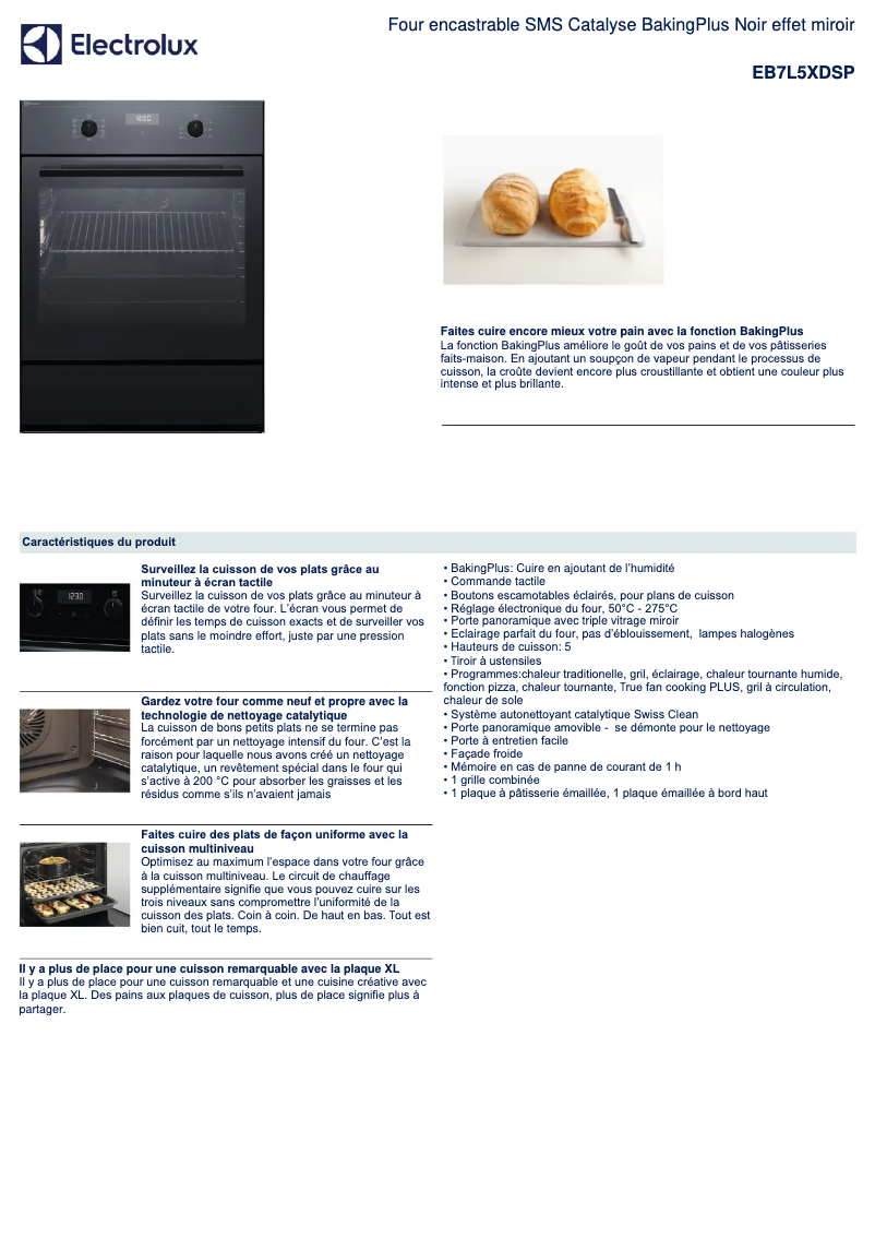 Page n°1 - Fiche technique Electrolux EB7L5XDSP