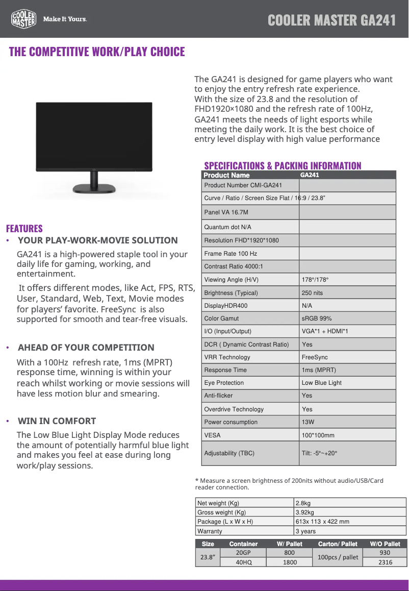 Image de la première page du manuel de l'appareil GA241