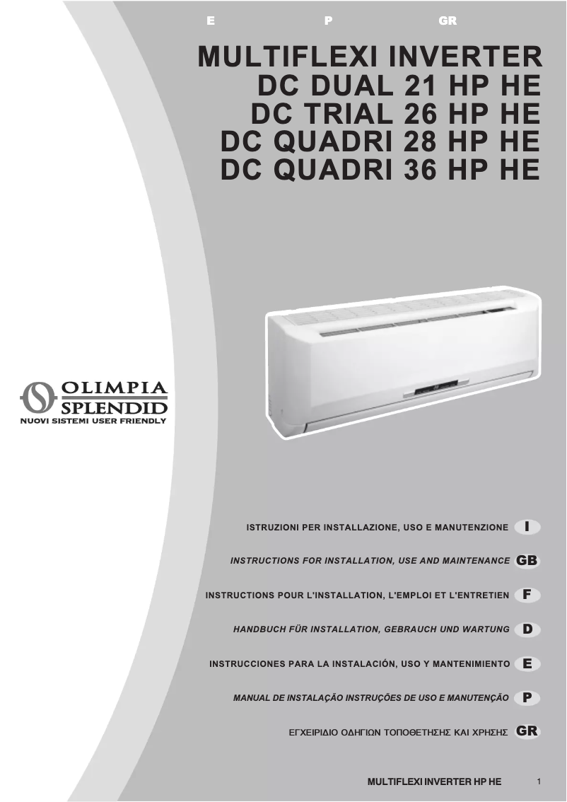 Página 1 del manual Manual de usuario Olimpia Splendid OS-CENMH21EI