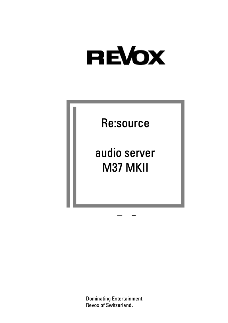 Page 1 de la notice Manuel utilisateur Revox M37 MKII