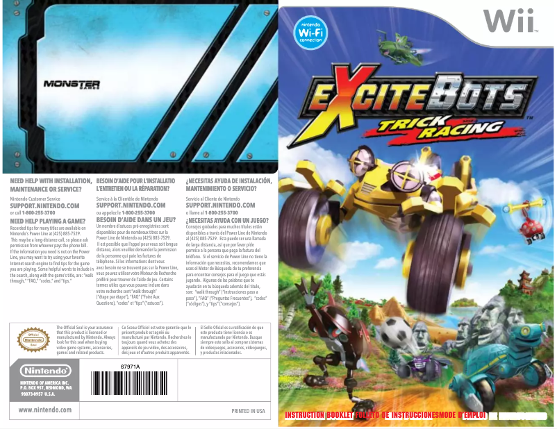 Page 1 de la notice Manuel utilisateur Nintendo Excitebots - Trick Racing (Wii)