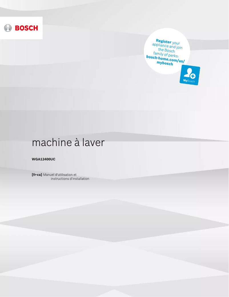 Page n°1 - Guide d'installation Bosch WGA12400UC