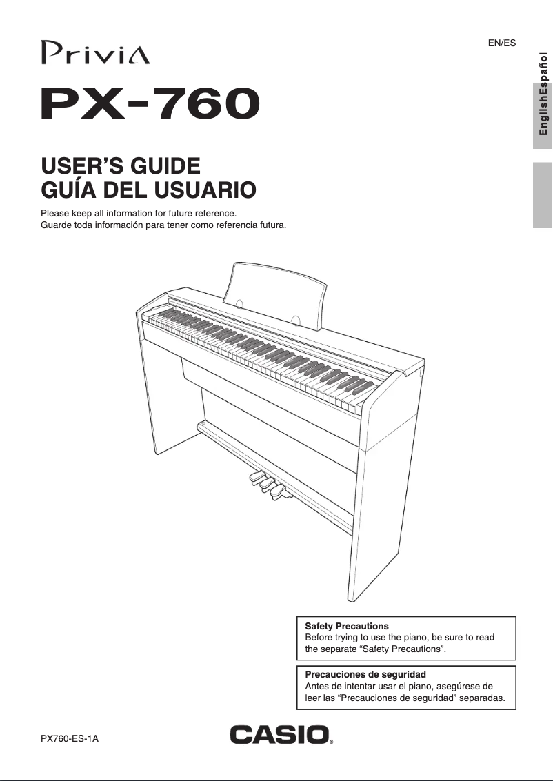 Página 1 del manual Manual de usuario Casio PX-760WE