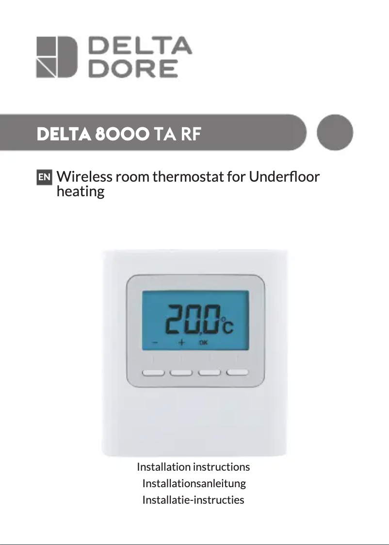 Página 1 del manual Guía de instalación Delta Dore Delta 8000 TA RF