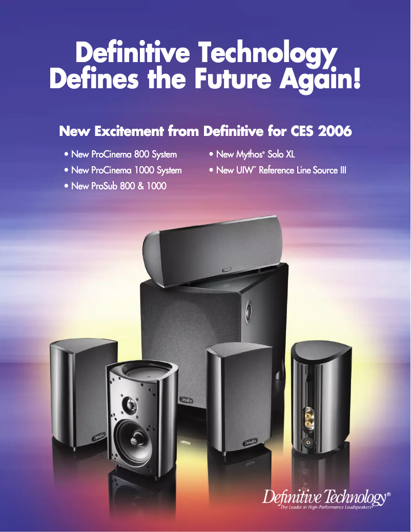 Página 1 del manual Folleto Definitive Technology ProSub 1000