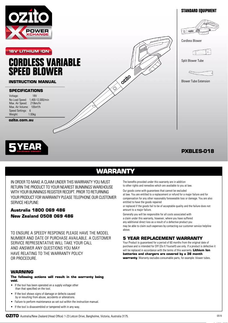 Image de la première page du manuel de l'appareil PXBLEK-418