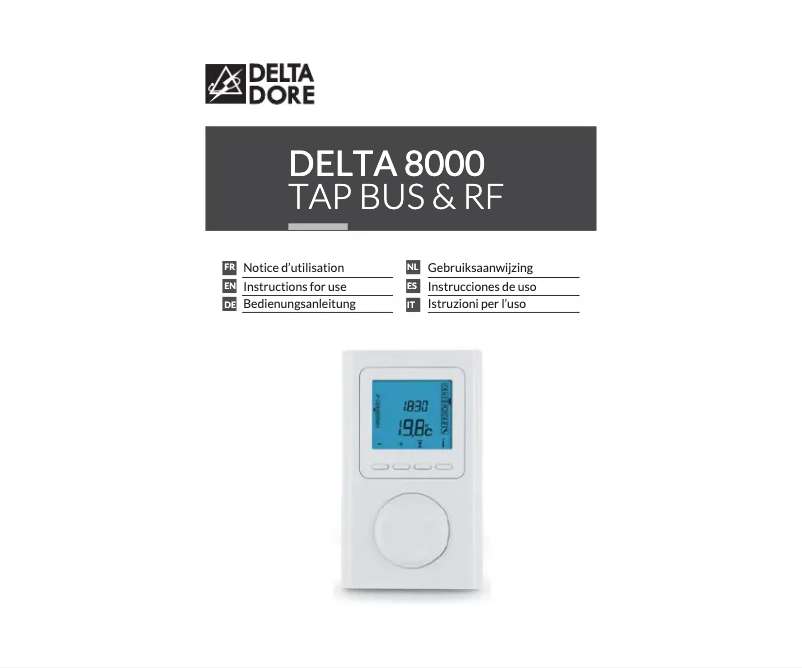 Image de la première page du manuel de l'appareil Delta 8000 TAP RF