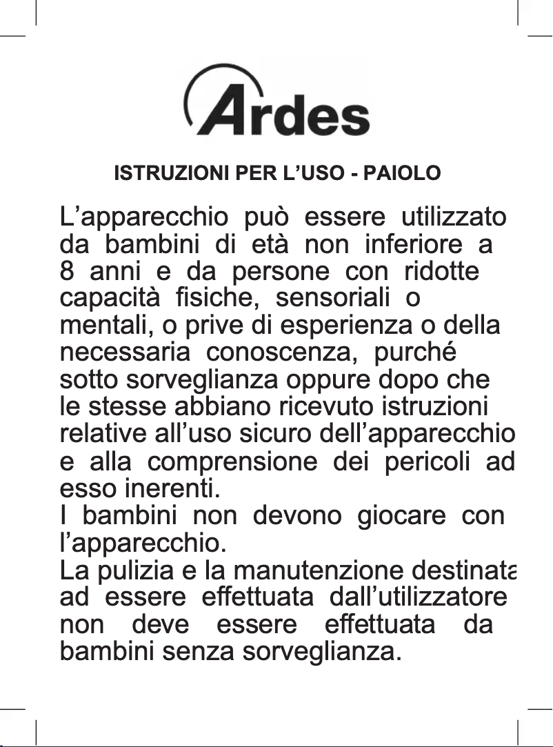 Page 1 de la notice Manuel utilisateur Ardes AR2460