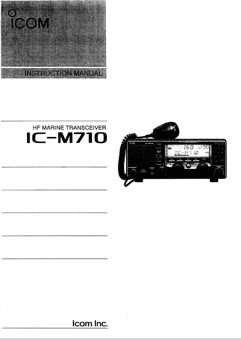 Page n°1 - Manuel utilisateur ICOM IC-M710