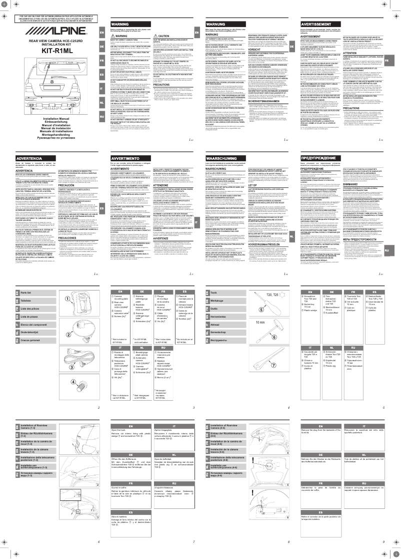 Image de la première page du manuel de l'appareil KIT-R1ML