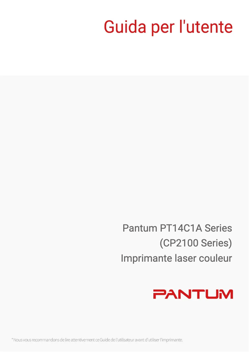Page n°1 - Manuel utilisateur Pantum CP2100D