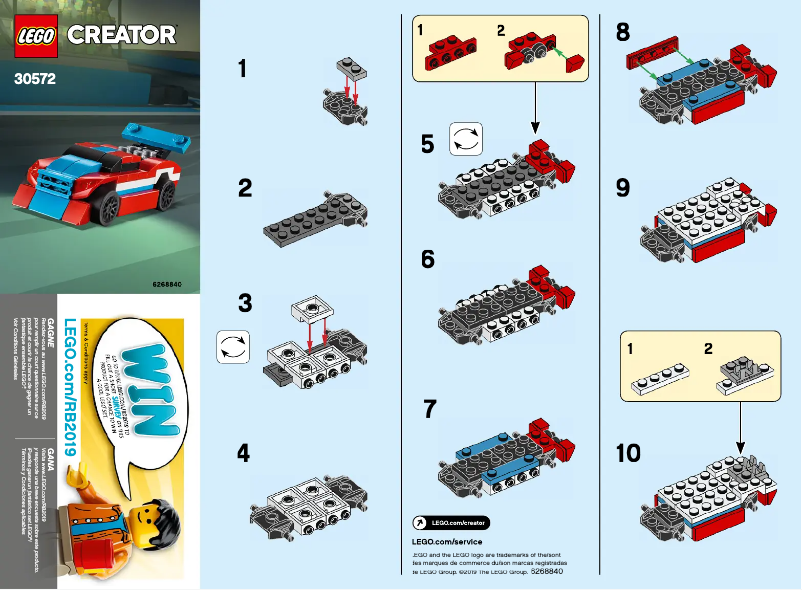 Page 1 de la notice Manuel utilisateur Lego Creator 30572