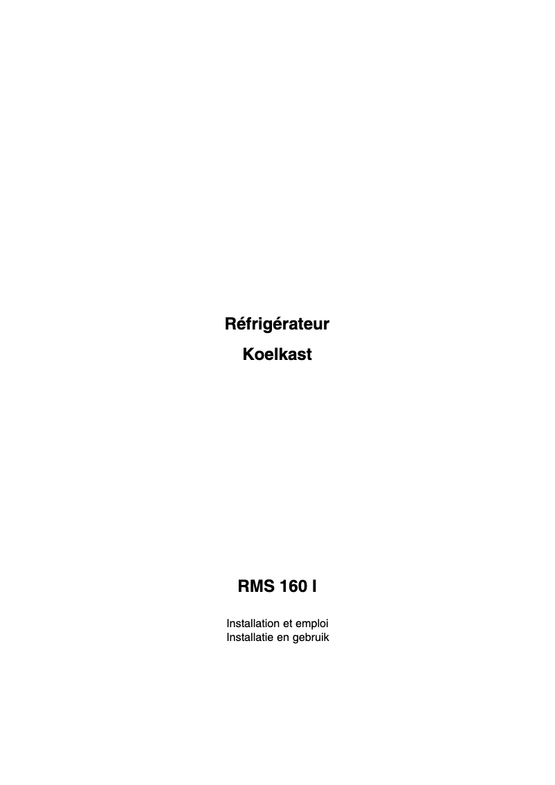 Image de la première page du manuel de l'appareil RMS 160 L