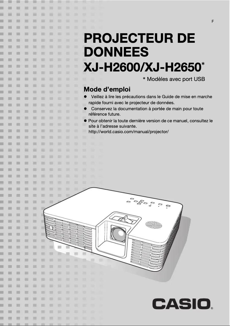 Image de la première page du manuel de l'appareil XJ-H2650