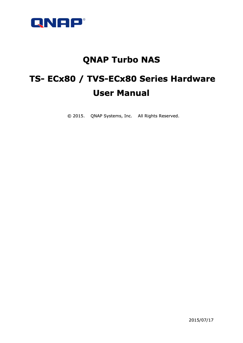 Image de la première page du manuel de l'appareil TVS-EC2480U-SAS R2