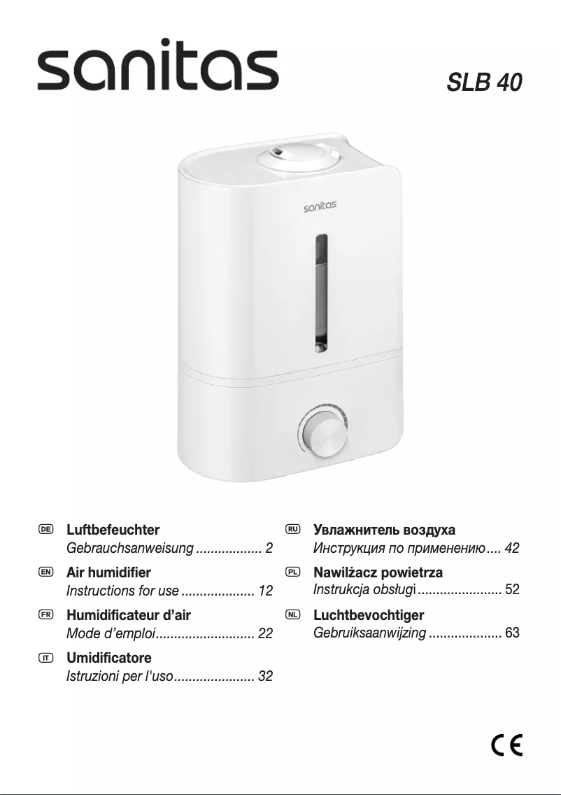 Page 1 de la notice Manuel utilisateur Sanitas SLB 40