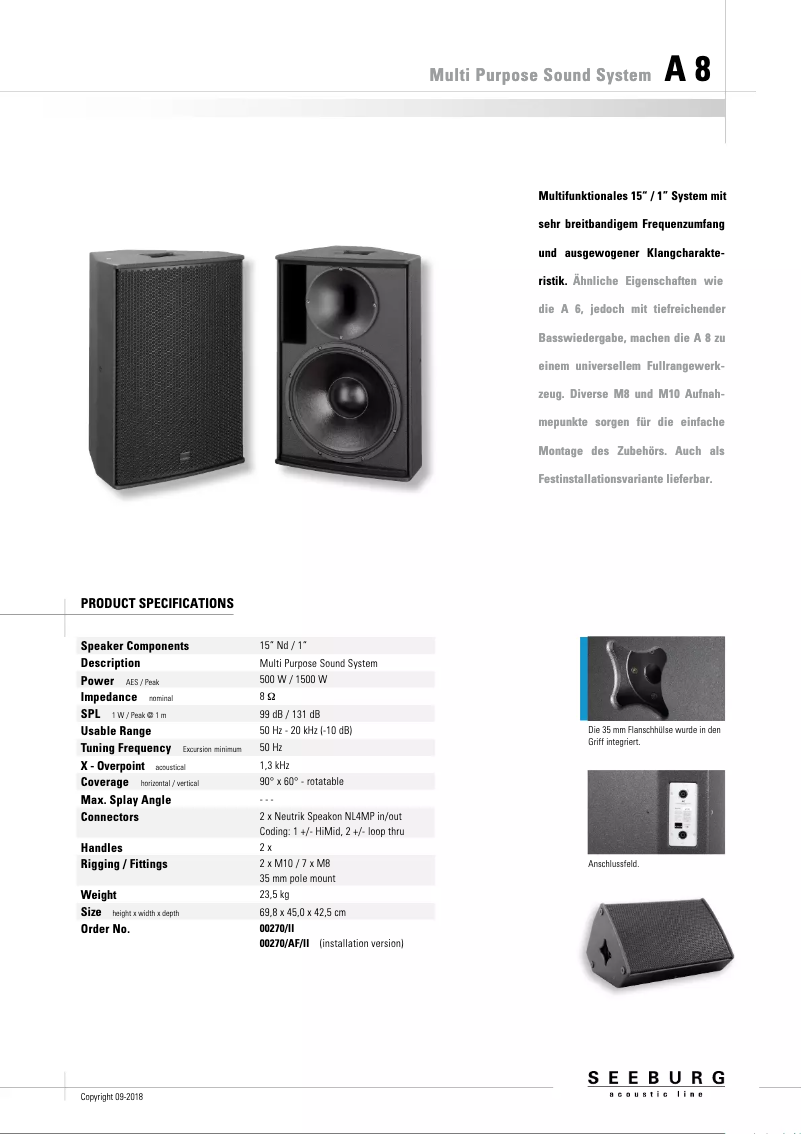 Page n°1 - Manuel utilisateur Seeburg A8