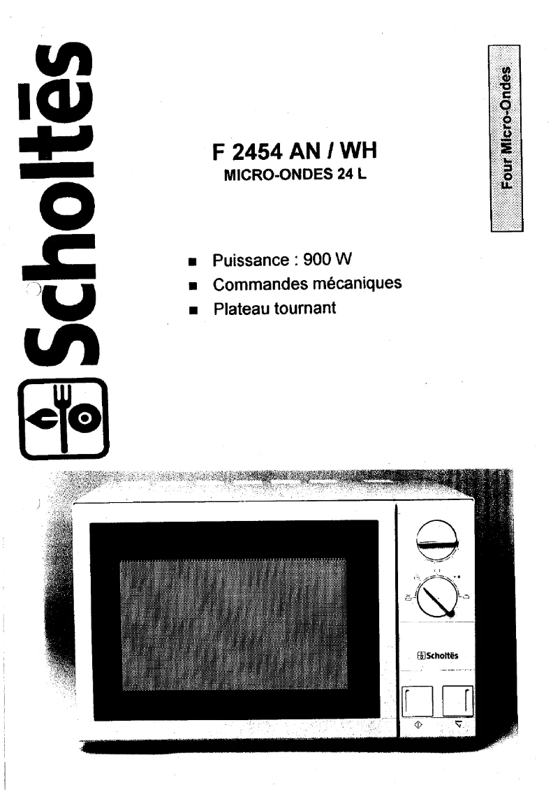 Image de la première page du manuel de l'appareil F 2454