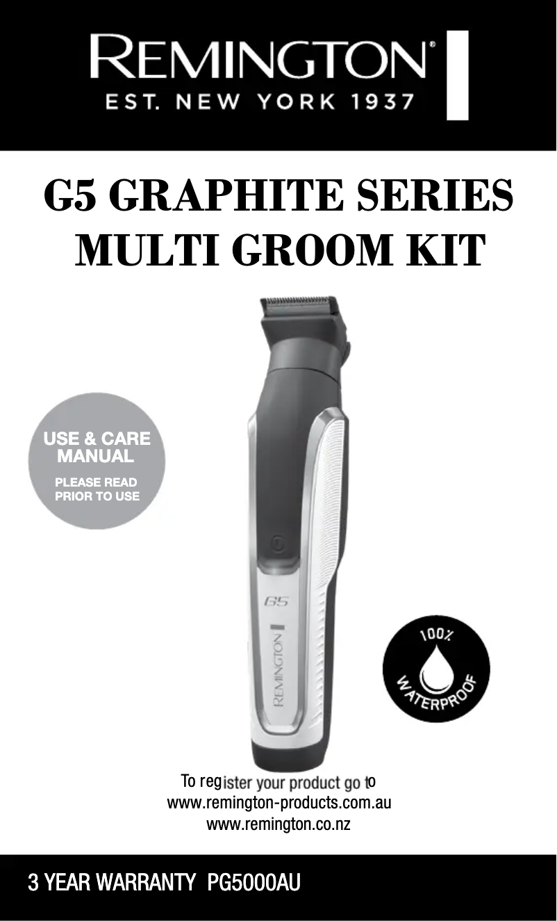 Image de la première page du manuel de l'appareil G5 Graphite PG5000AU