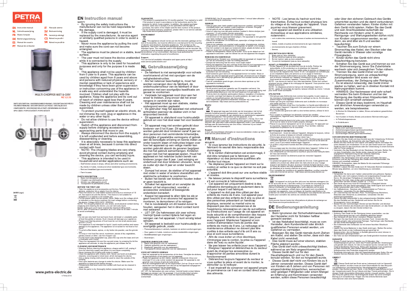 Page 1 de la notice Manuel utilisateur Petra Electric MZ 12.35