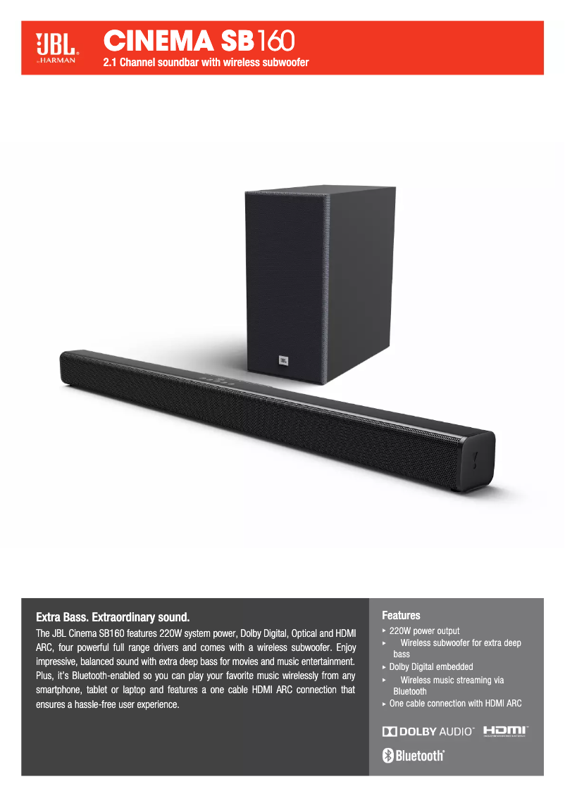 Image de la première page du manuel de l'appareil Cinema SB160