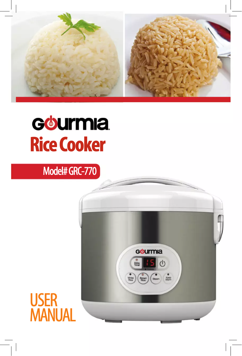 Page 1 de la notice Manuel utilisateur Gourmia GRC770