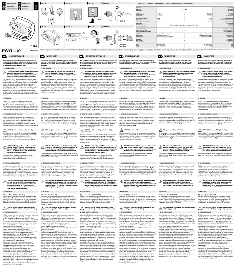 Page n°1 - Manuel utilisateur Esylux CDS-E