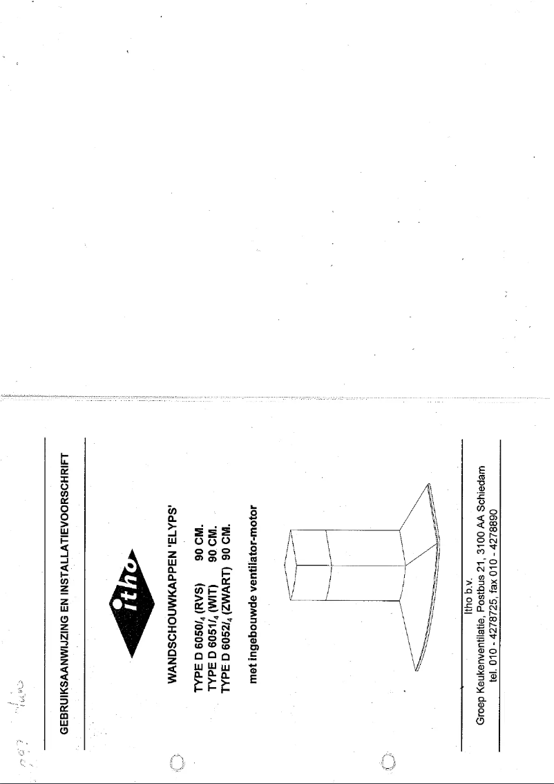 Page 1 de la notice Manuel utilisateur Itho D 6050