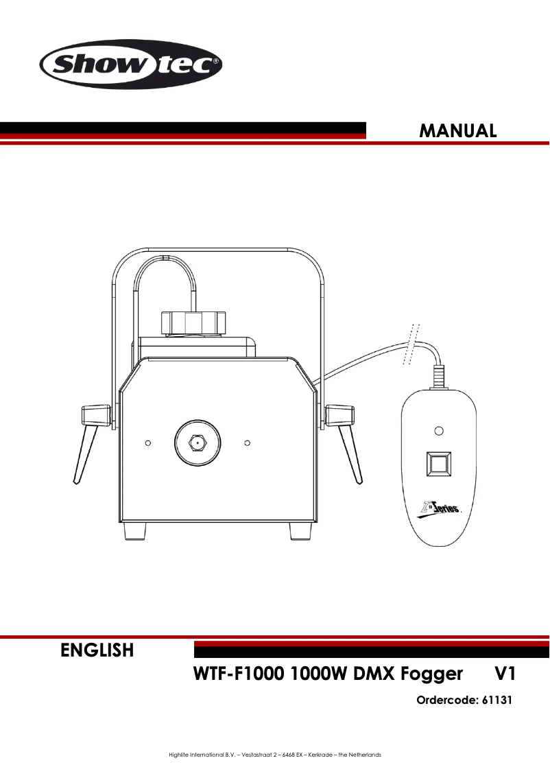 Page 1 de la notice Manuel utilisateur Showtec WTF-F1000