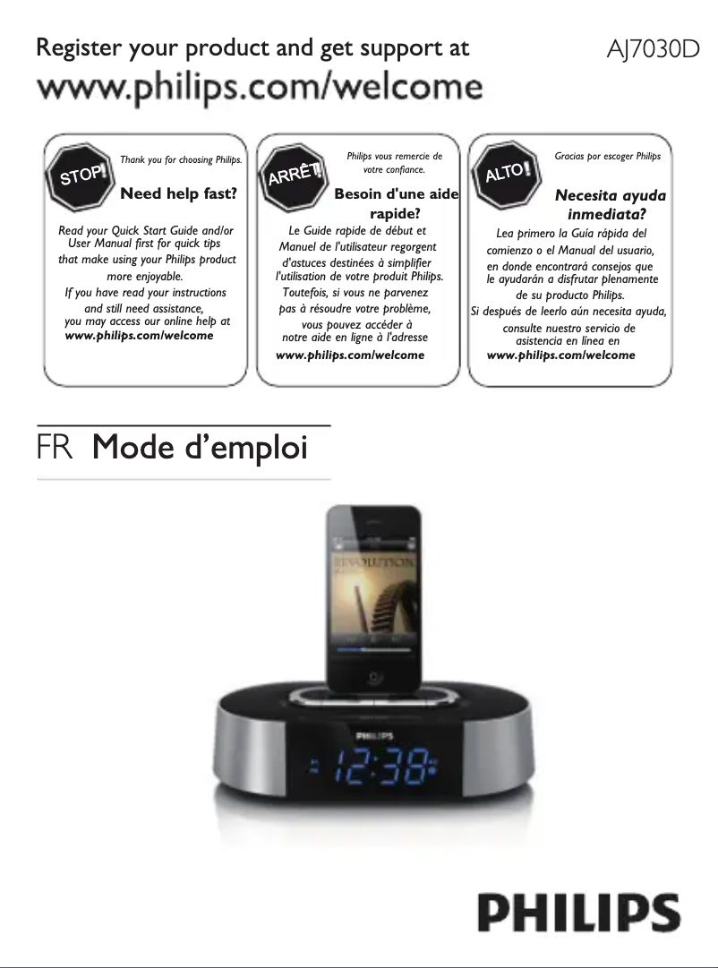 Image de la première page du manuel de l'appareil AJ7030D