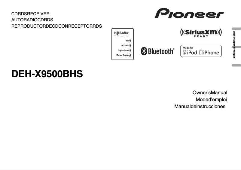Page n°1 - Manuel utilisateur Pioneer DEH-X9500BHS
