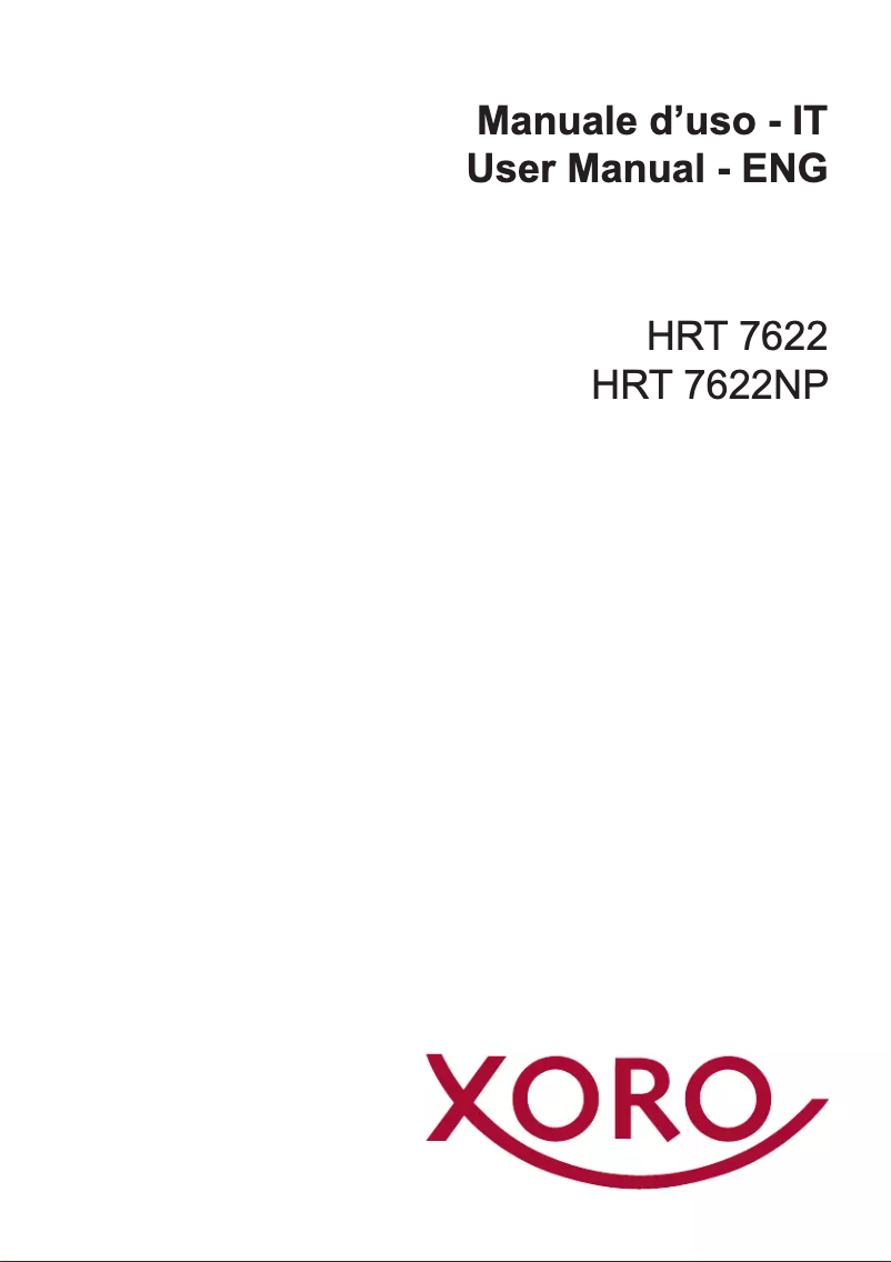 Page n°1 - Manuel utilisateur Xoro HRT 7622