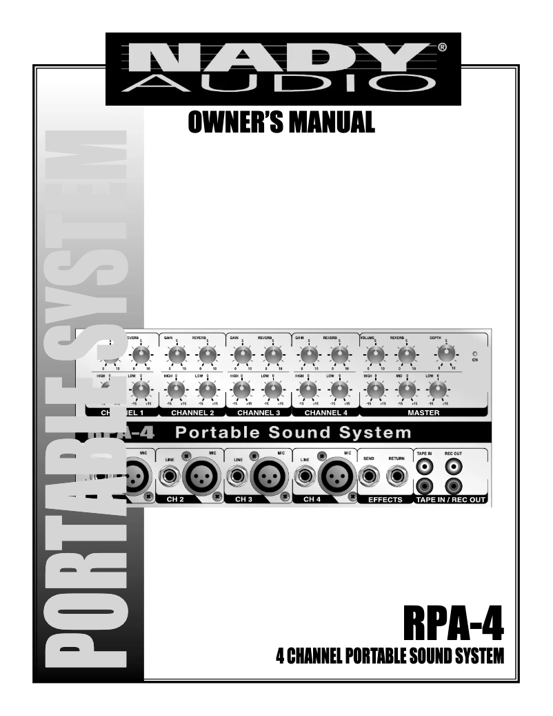 Image de la première page du manuel de l'appareil RPA-4