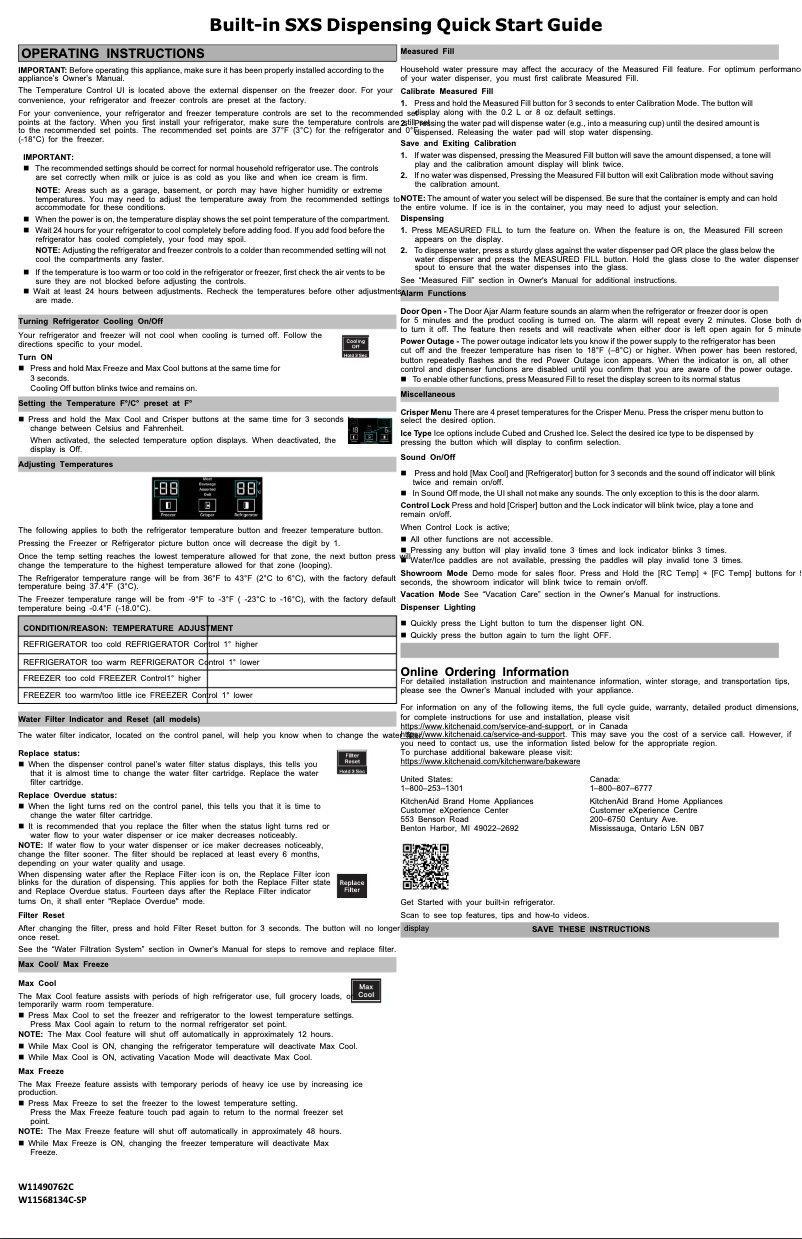 Page 1 de la notice Guide de démarrage rapide KitchenAid KBSD708MPS