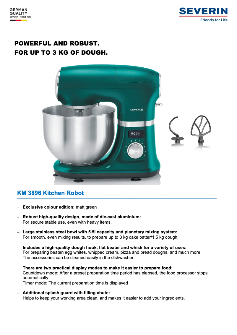 Page n°1 - Fiche technique Severin KM 3896