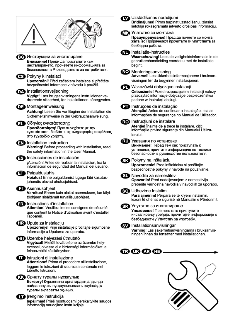 Page n°1 - Guide d'installation Electrolux EW6S427W