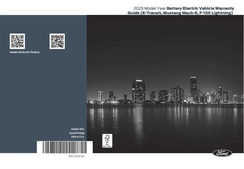 Image de la première page du manuel de l'appareil F-150 Lightning (2023)