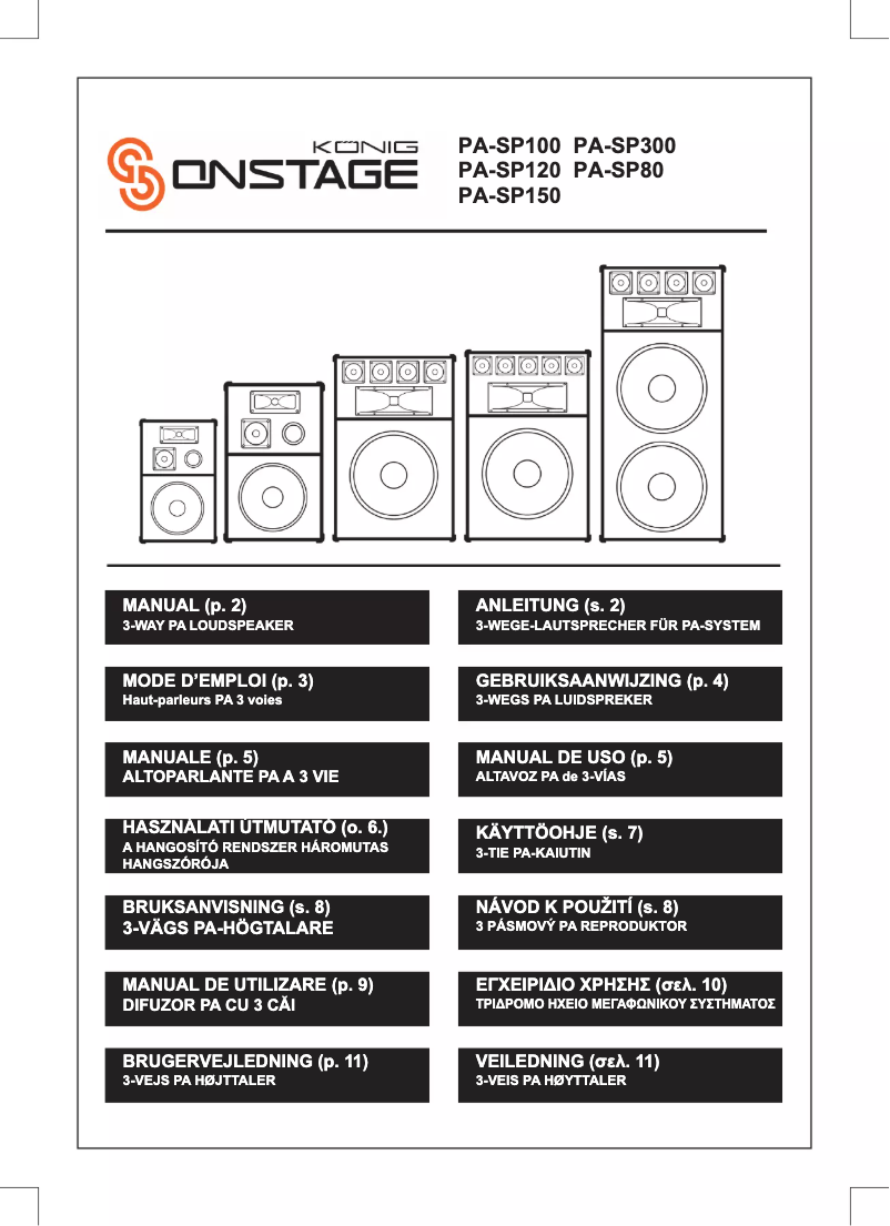 Page 1 de la notice Manuel utilisateur Konig PA-SP150