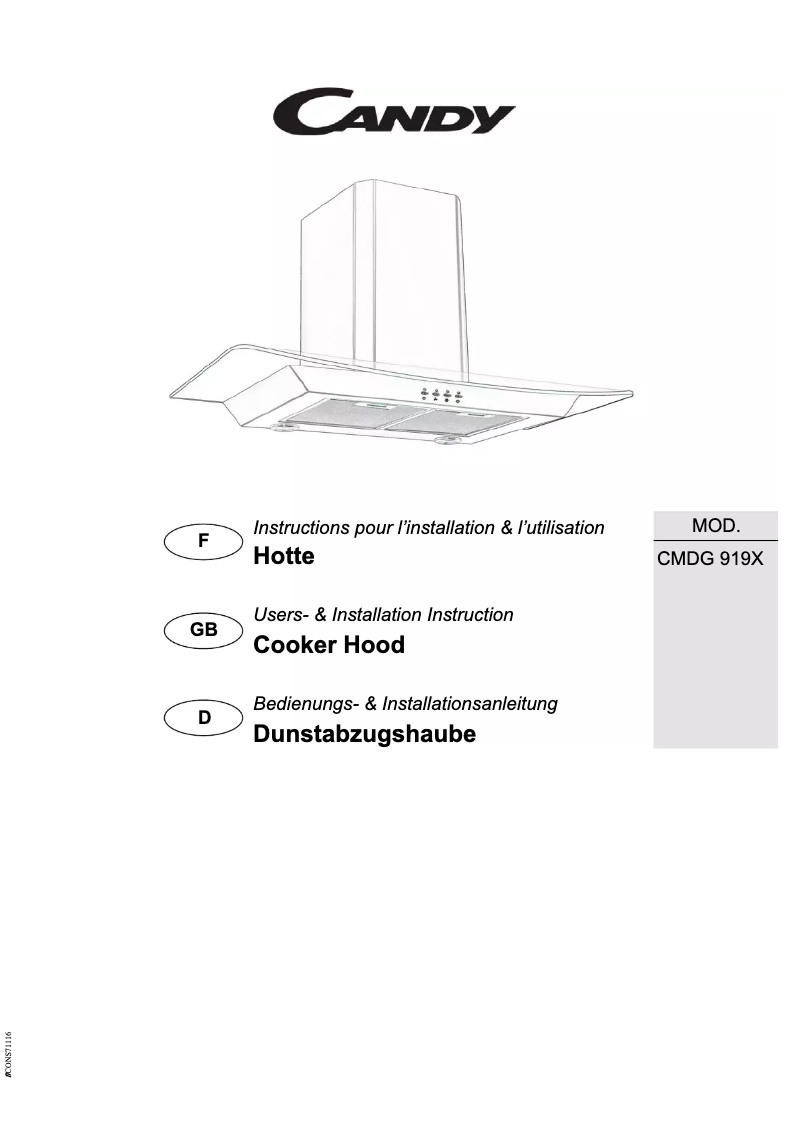 Image de la première page du manuel de l'appareil CCE 16 X