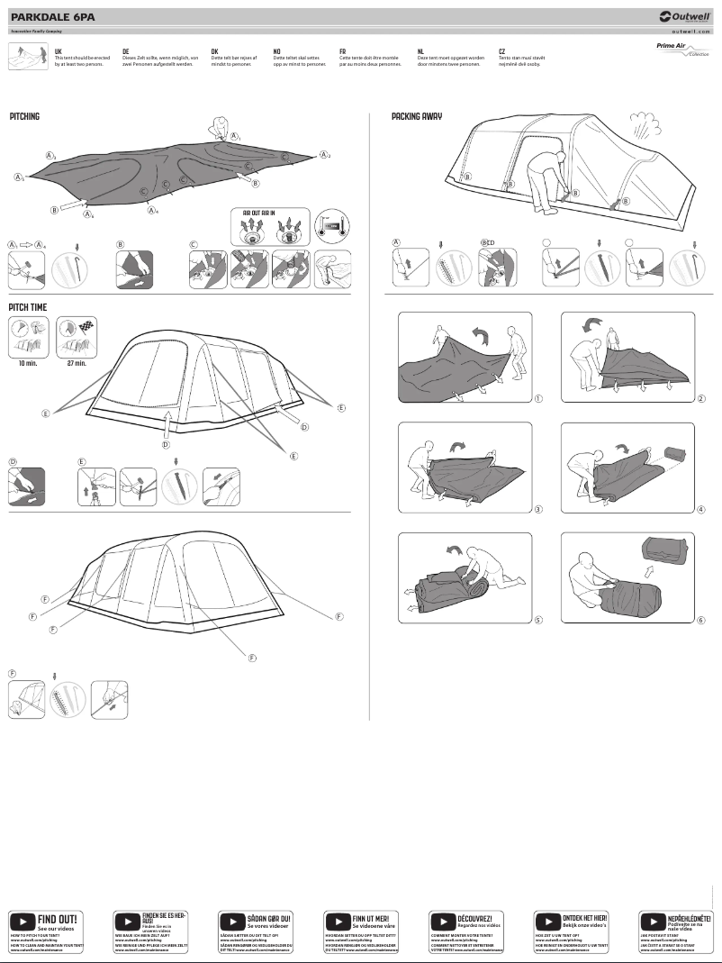 Page 1 de la notice Guide d'installation Outwell Parkdale 6PA