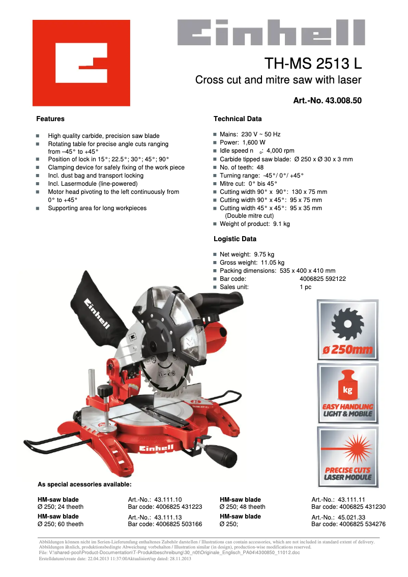 Image de la première page du manuel de l'appareil TH-MS 2513 L