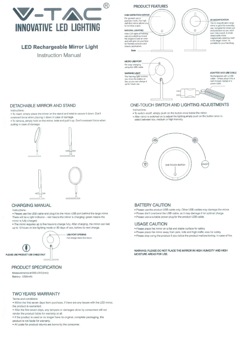 Página 1 del manual Manual de usuario V-TAC VT-7565
